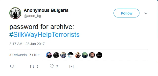 Anonymous Bulgaria on Twitter   password for archive   SilkWayHelpTerrorists .png