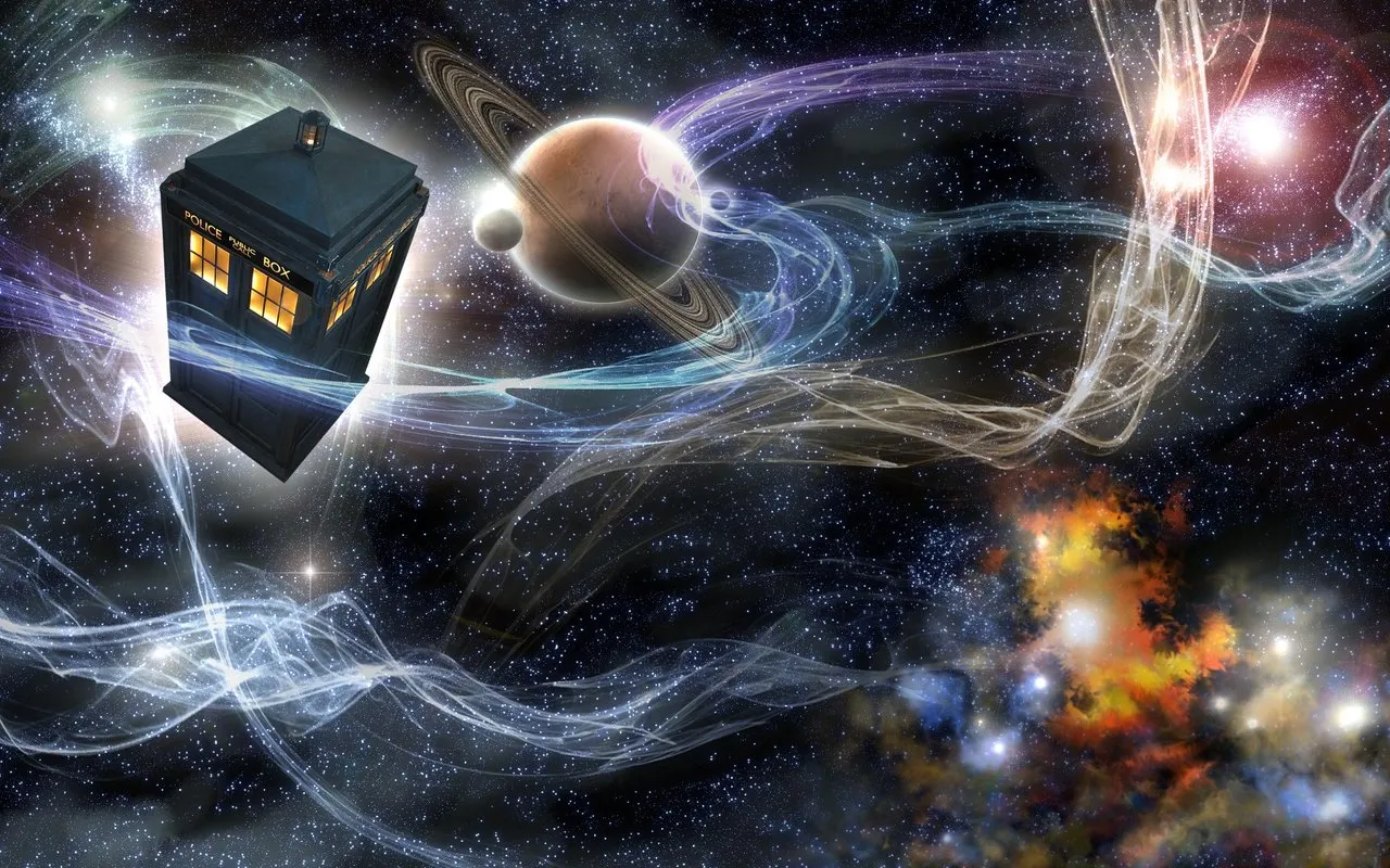 TARDIS viajando pelo espaço