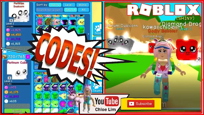 Roblox Bubble Gum Simulator Gameplay! 4 NEW Codes! I hatched Platinum Cube and Platinum Dualcorn!