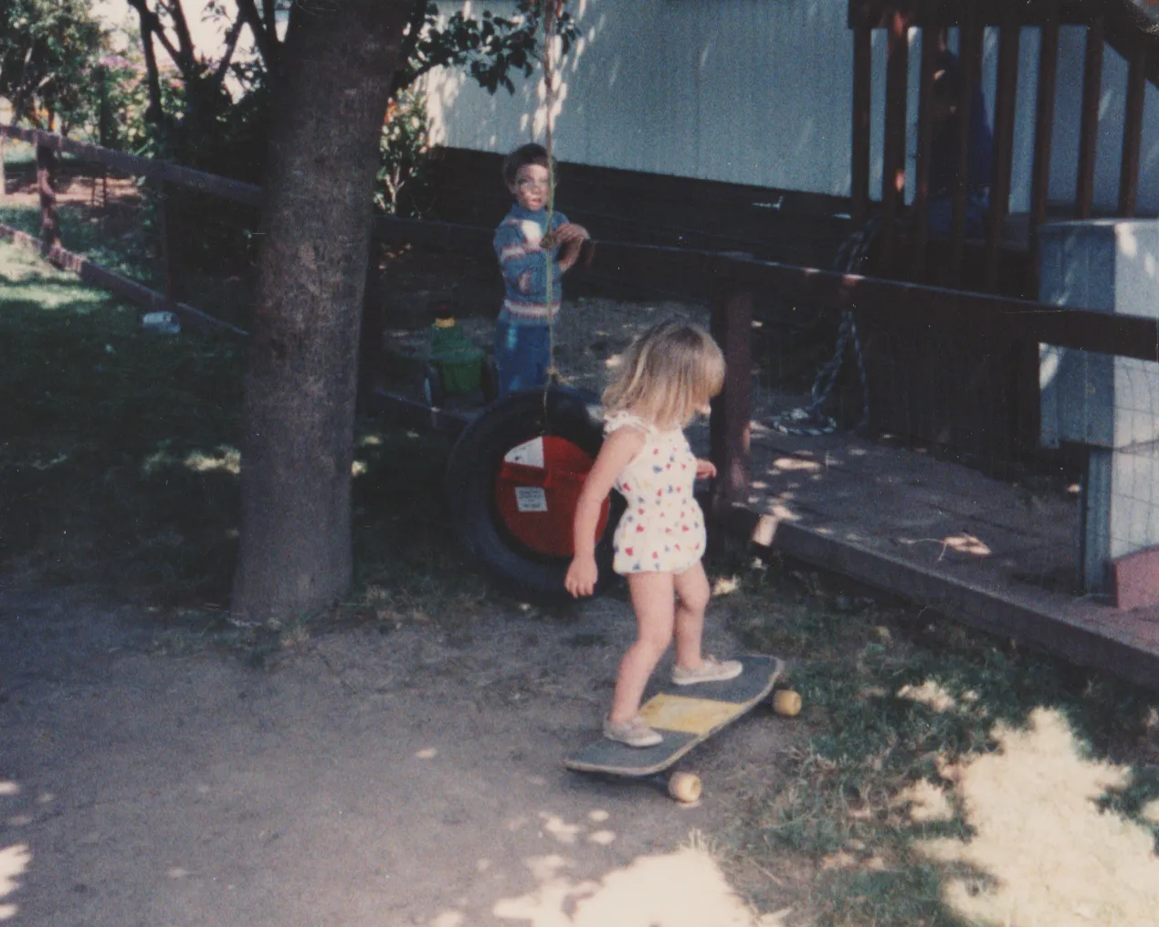 1992-06 - Crystal, summer, Joey, tree, skateboard.png