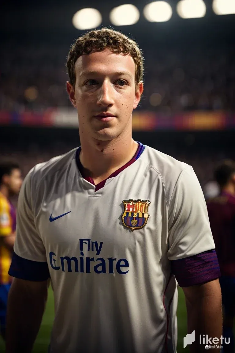 cllo0r6zo00h64ksz7d1z6ezq_PhotoReal_mark_zuckerberg_futbol_player_whit_shirt_of_barcelon_2.webp