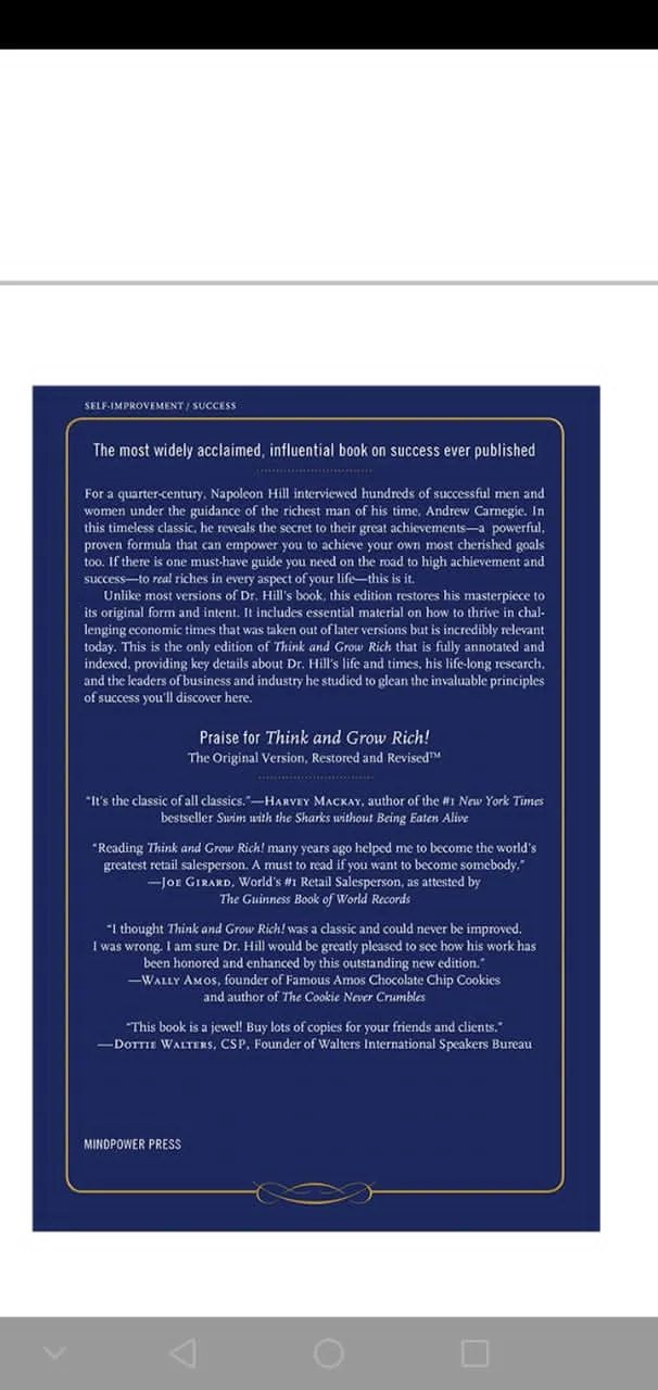 BOOKREVIEW THINK AND GROW RICH by Napoleon Hill