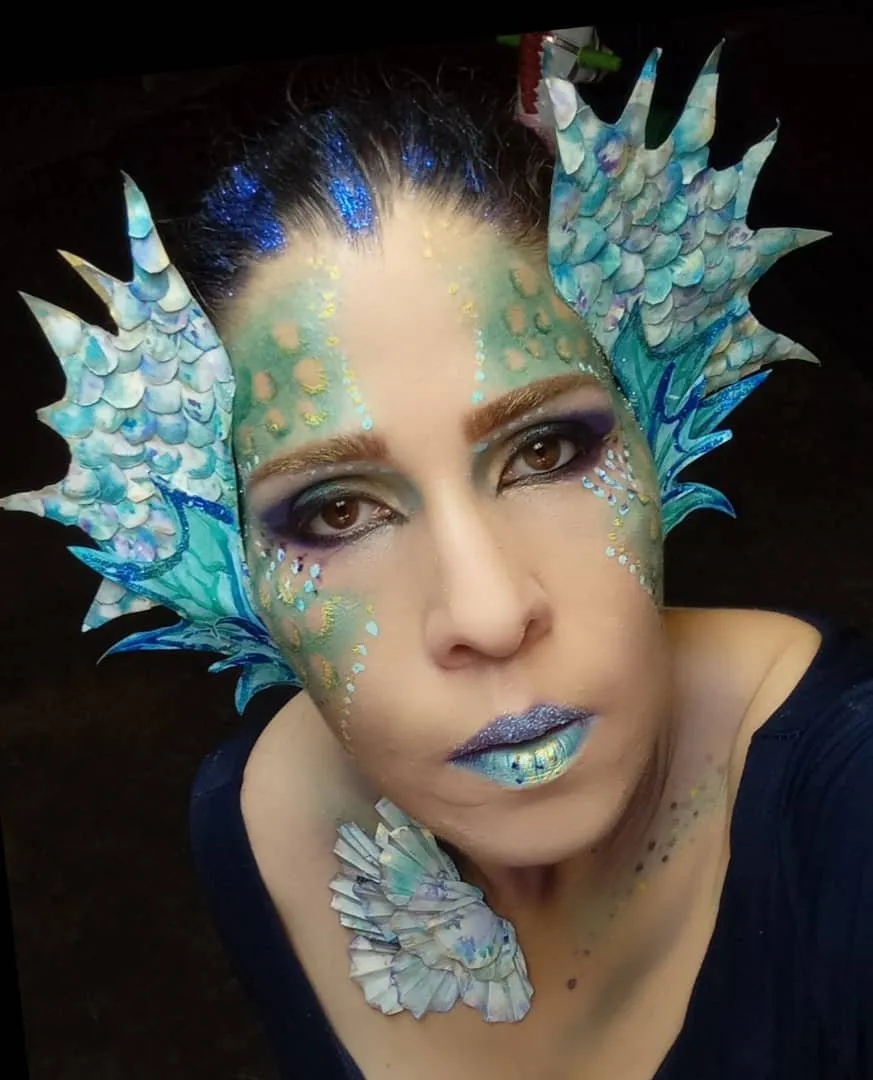 ENG/ESP] HOW TO MAKE A MERMAID MAKEUP WITH PROSTHESIS MADE OF PAP...