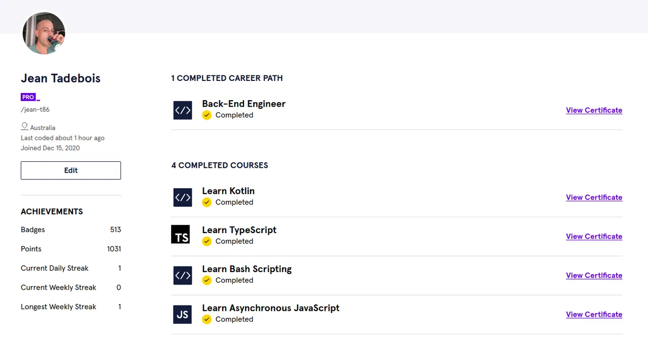 Codecademy Profile.png