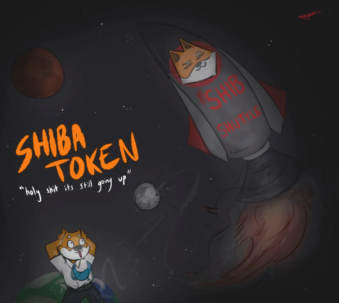 Shiba Inu crypto art which can be bought from the official website.