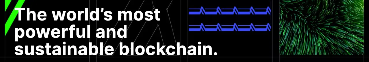 A headline from their website stating that Algorand (ALGO) is the world’s most powerful and sustainable blockchain.