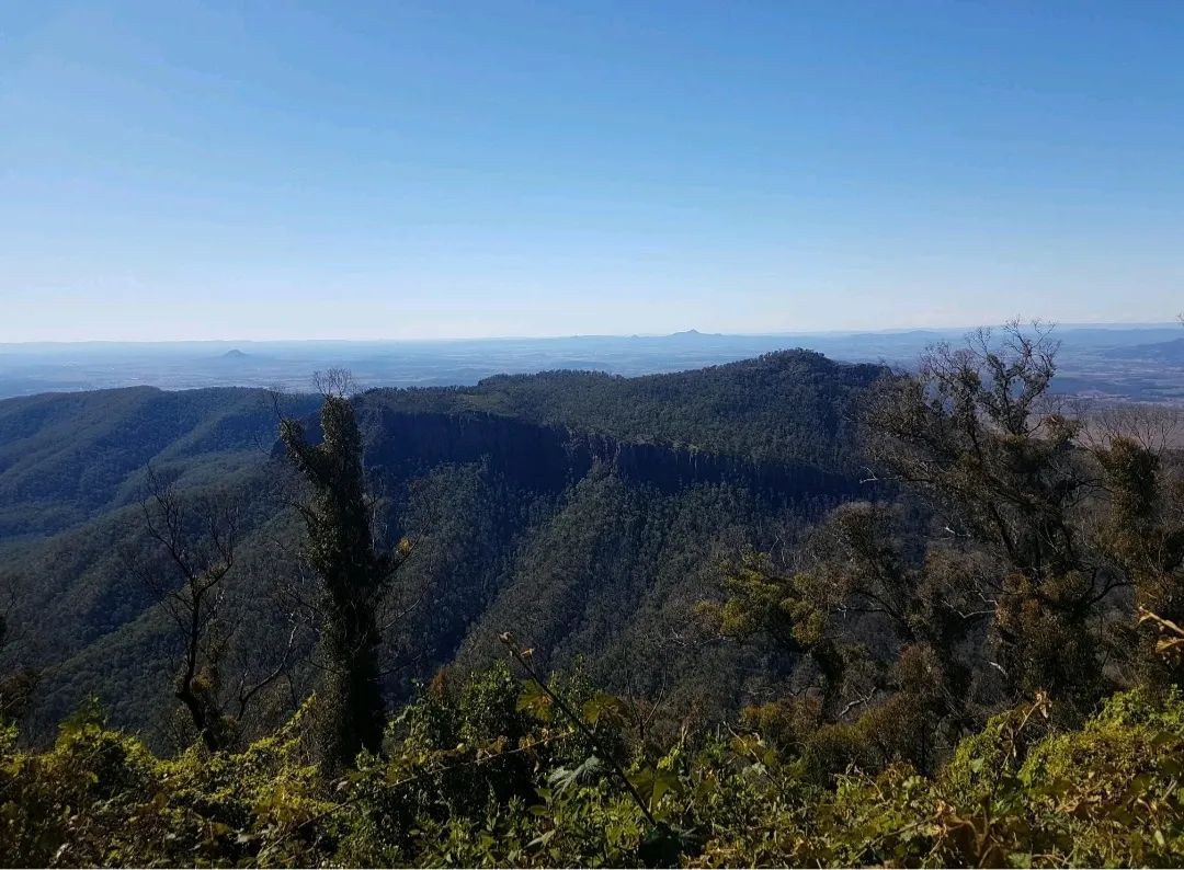 The castle wall; view from Mount Castle Lookout.