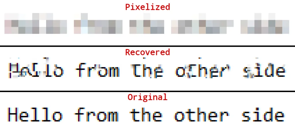 Depix tool result