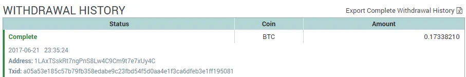 QUE.com.Poloniex.Bitcoin.Withdraw.Balance.History