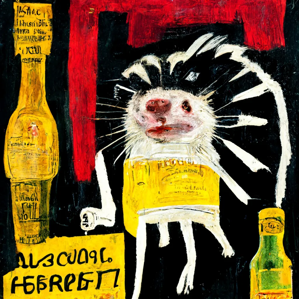 alcoholic ferret by Basquiat