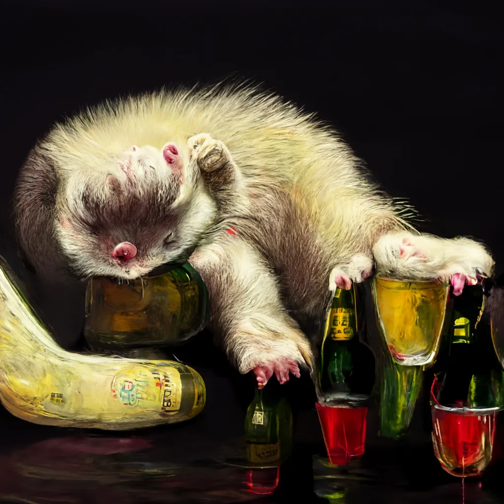 Alcoholic ferret celebrating the small wins