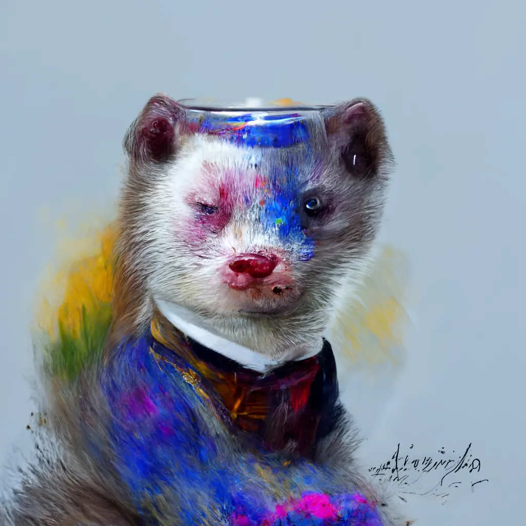 alcoholic ferret inspired by impressionism