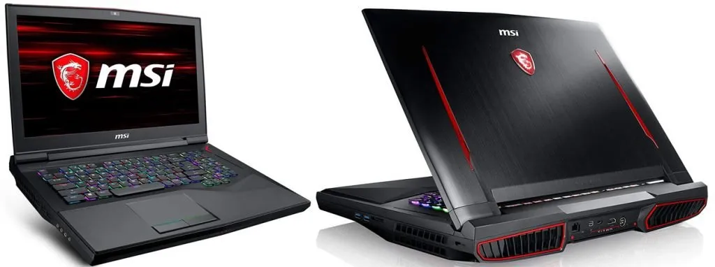 MSI GT75 Titan front and back.