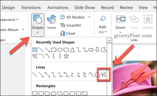 PowerPoint-Select-Freeform-Line-Option