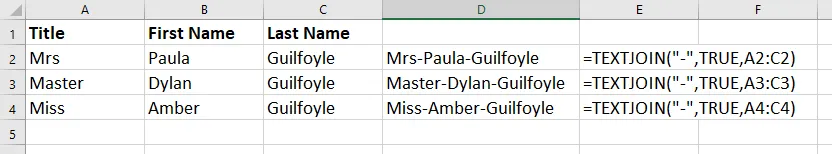 textjoin in excel