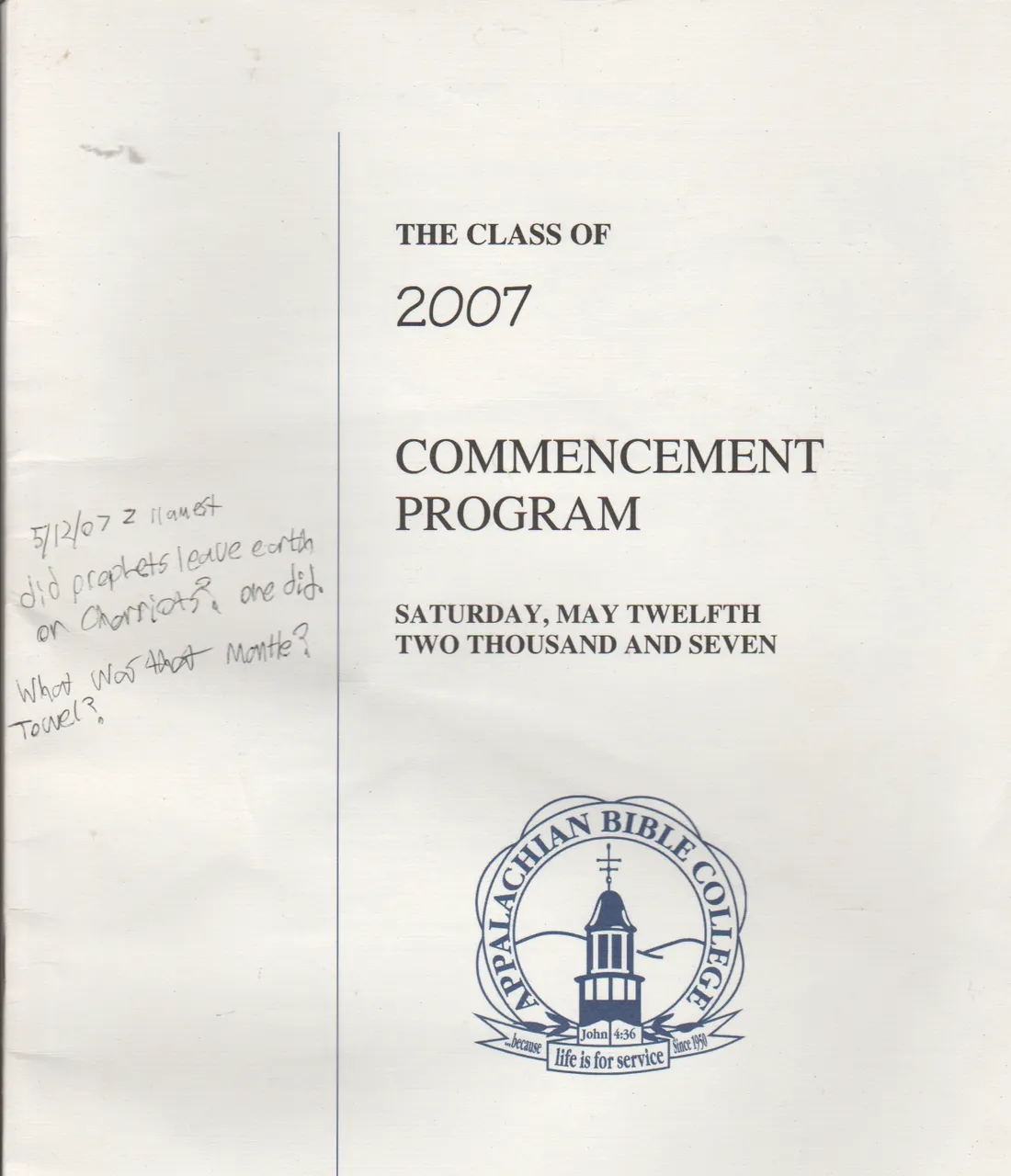 2007-05-12 - Saturday - 11 AM EST ABC - ABC Graduation Ceremony & Notes of where I sat, grad students, president anderson-1.jpg