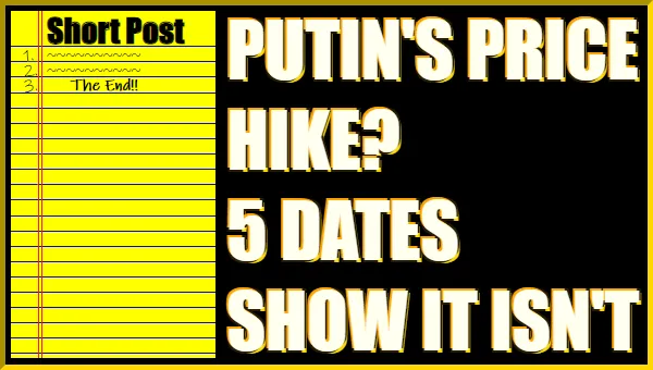 Short Post: Putin's Price Hike? 5 Dates Show It Isn't