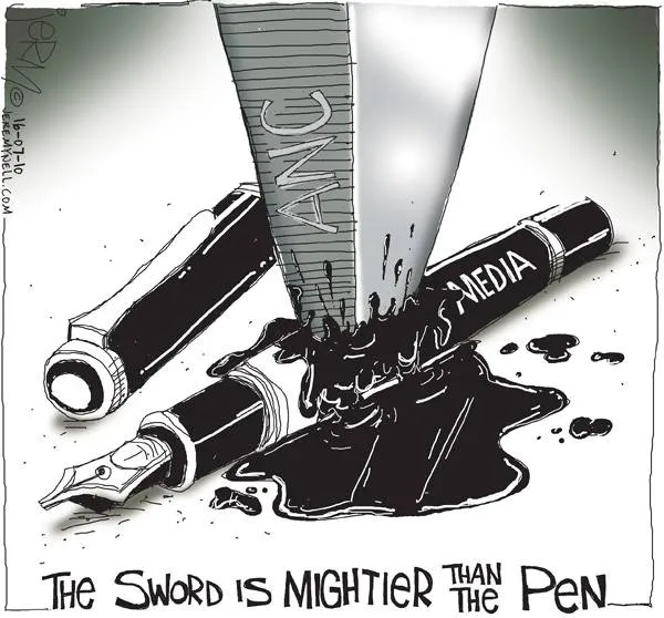 The pen is not mightier than the sword