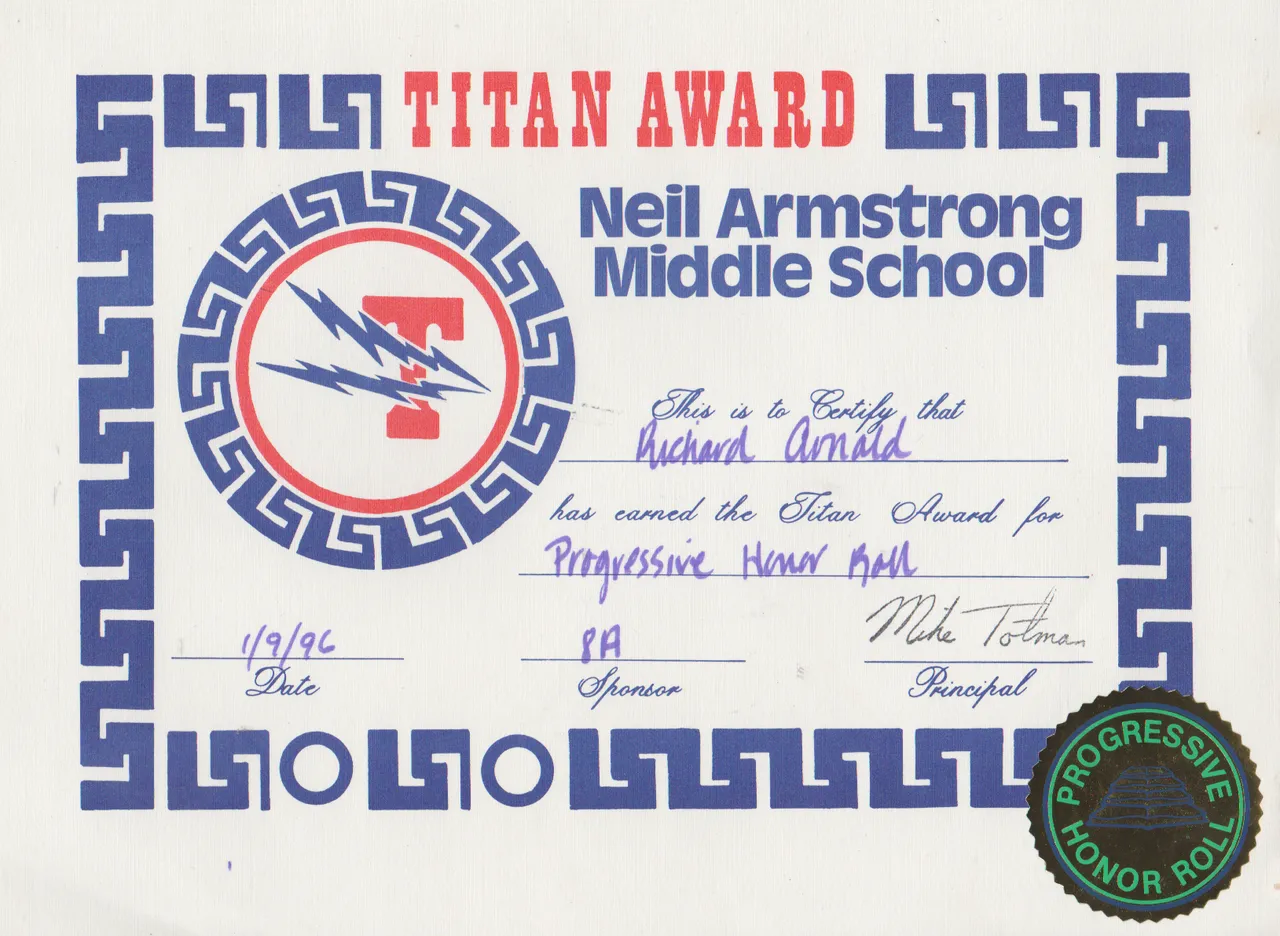 1996-01-09 - Richard Arnold - Neil Armstrong - Titan Award - Progressive Honor Roll 8A, Totman.png