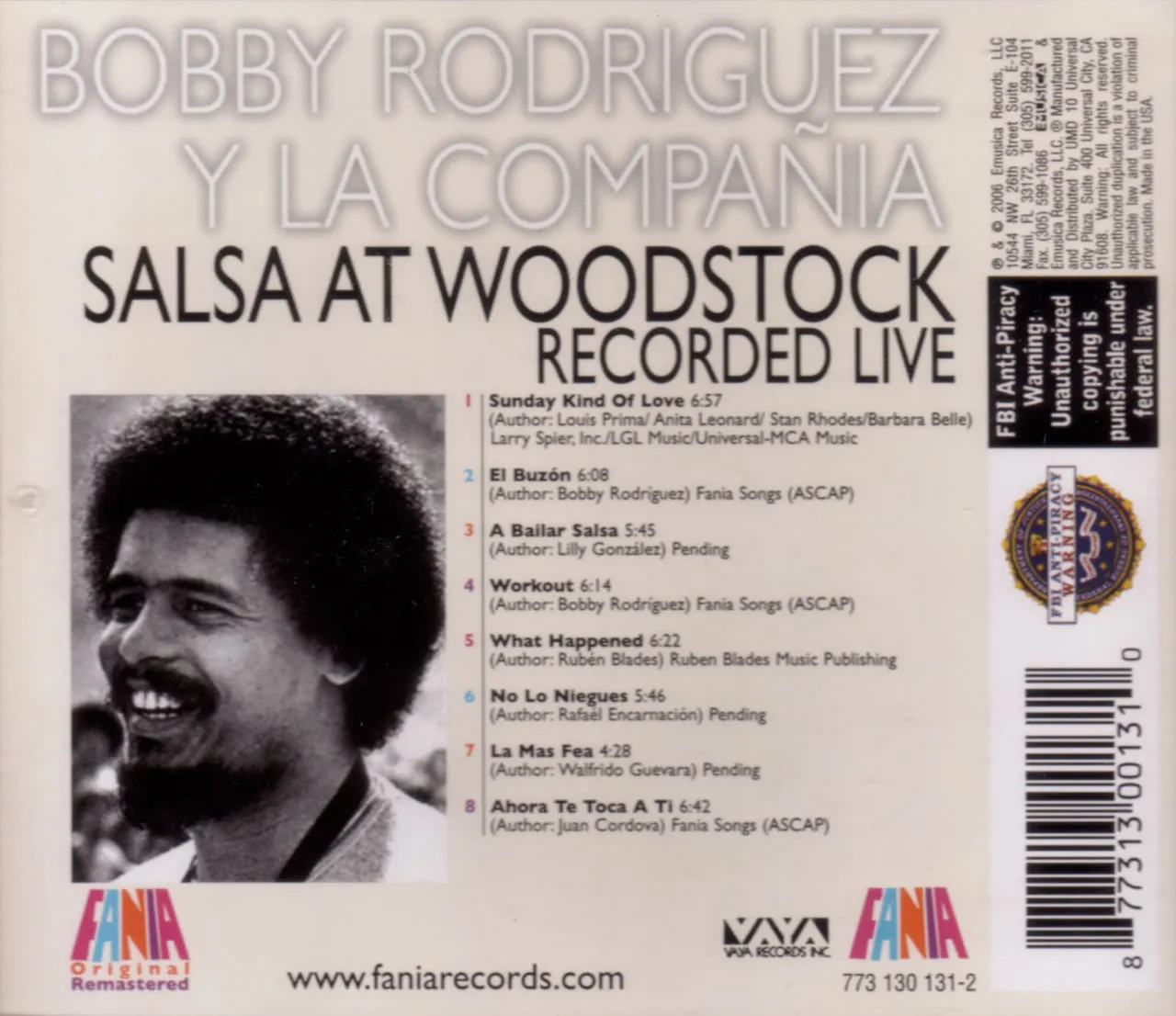 Bobby Rodriguez Y La Compañia - Salsa At Woodstock (Remastered) - 00 - Cover Art (back2).jpg