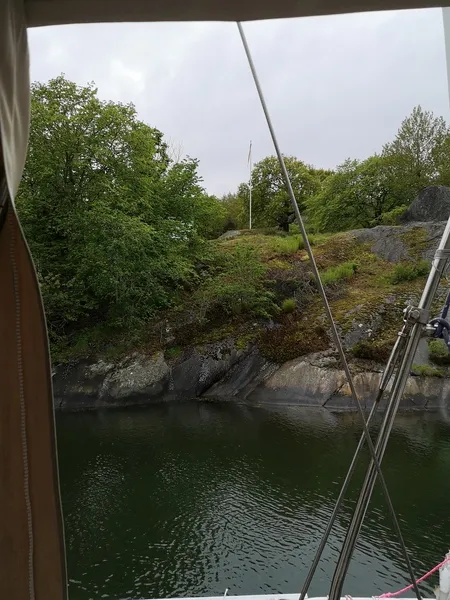 Starboard view, passing the channel
