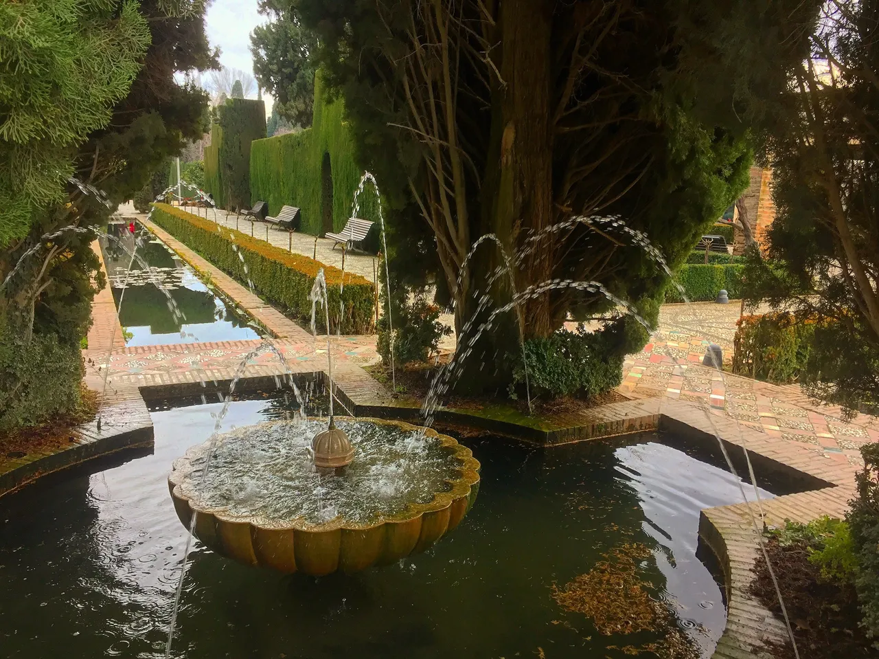 Stunning water features within the walled garden known as 'the maze'.