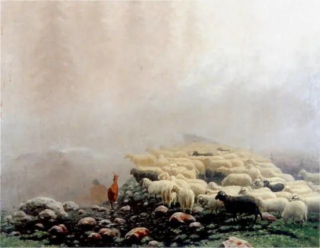 Sheeps in the fog3 Owce_we_mgle Stanisław Witkiewicz public.jpg