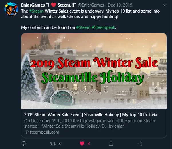 Tweet about Steem Winter Sale.png