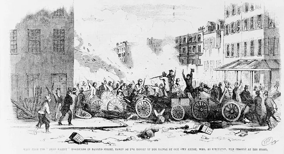 Dead_rabbits_barricade_new_york Frank Leslie's illustrated newspaper 1904 public.jpg