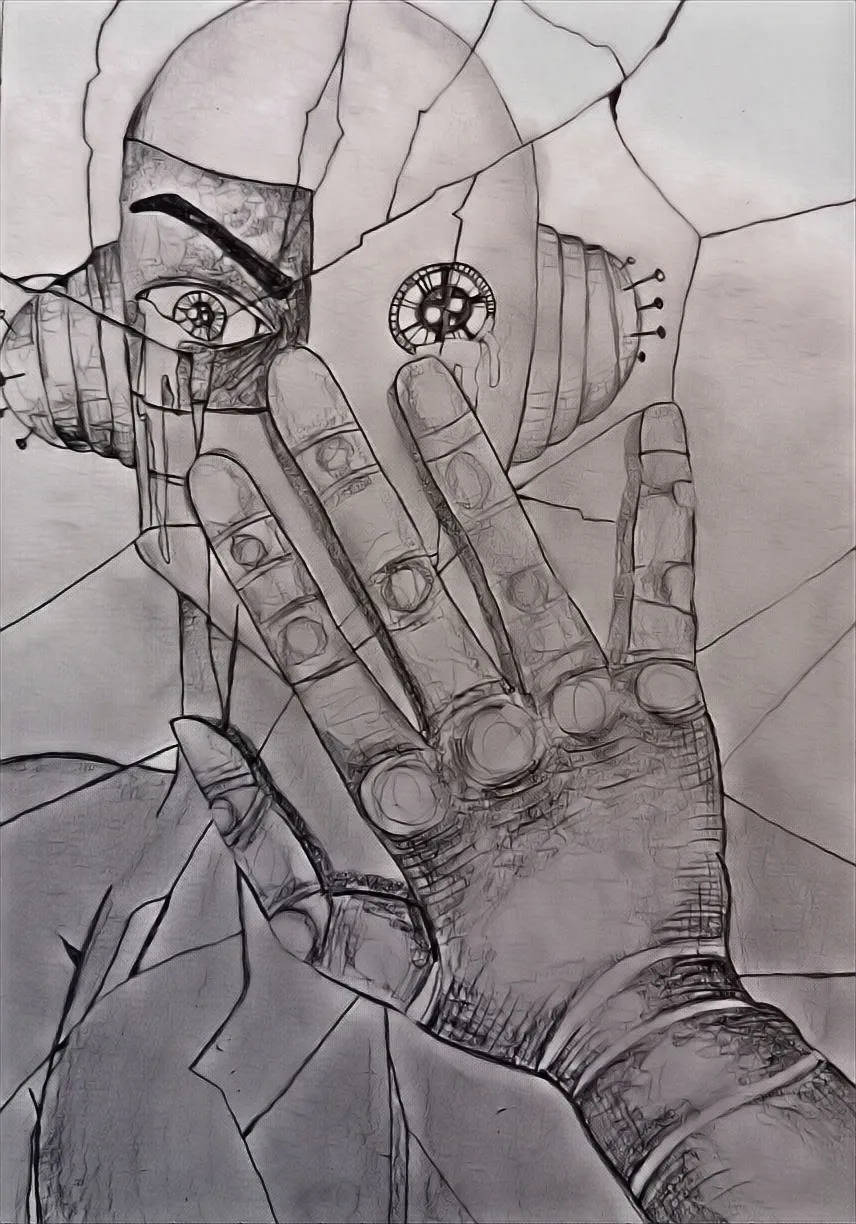 trinityart cyberpunk AI crying Digital 6.jpg
