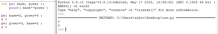 keyword argument