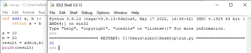 python function add