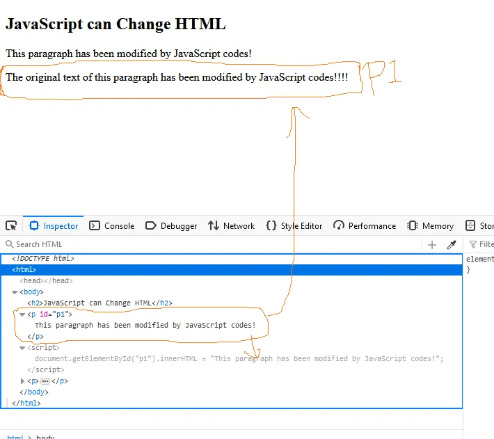 JavaScript can Change HTML