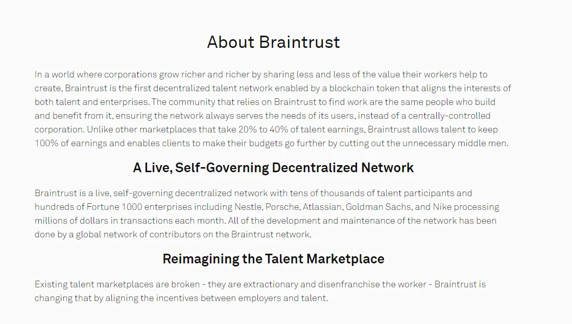 Braintrust - Coinlist