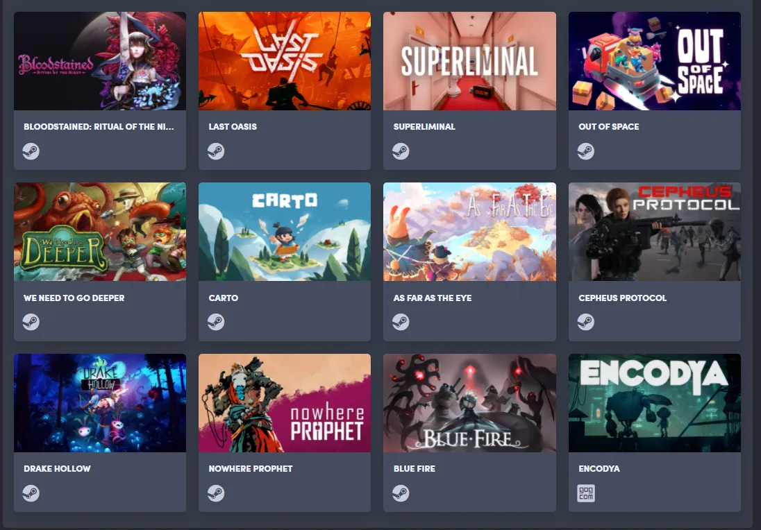 August 2021 Humble Bundle Choice