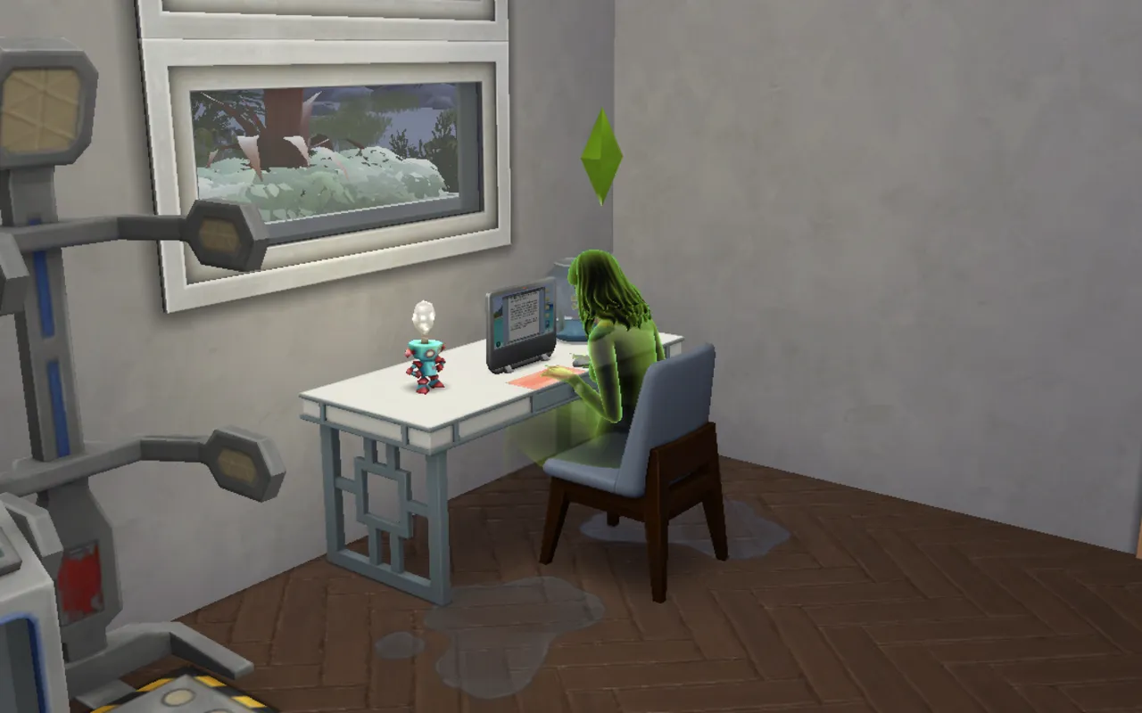 The ghost of my sim was dripping wet all the time because she died in the pool. Really annoying :(