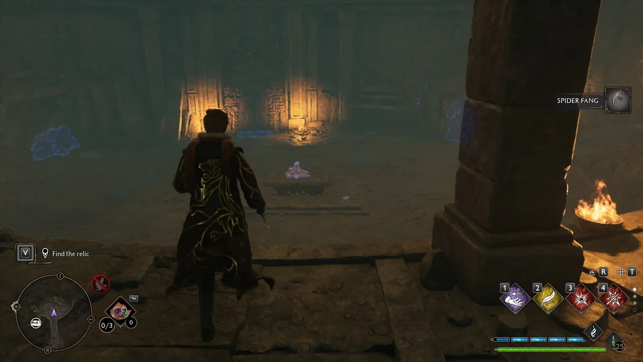 using bones in the room to move forward and unlock the door Feldcroft Catacomb Hogwarts Legacy.jpg