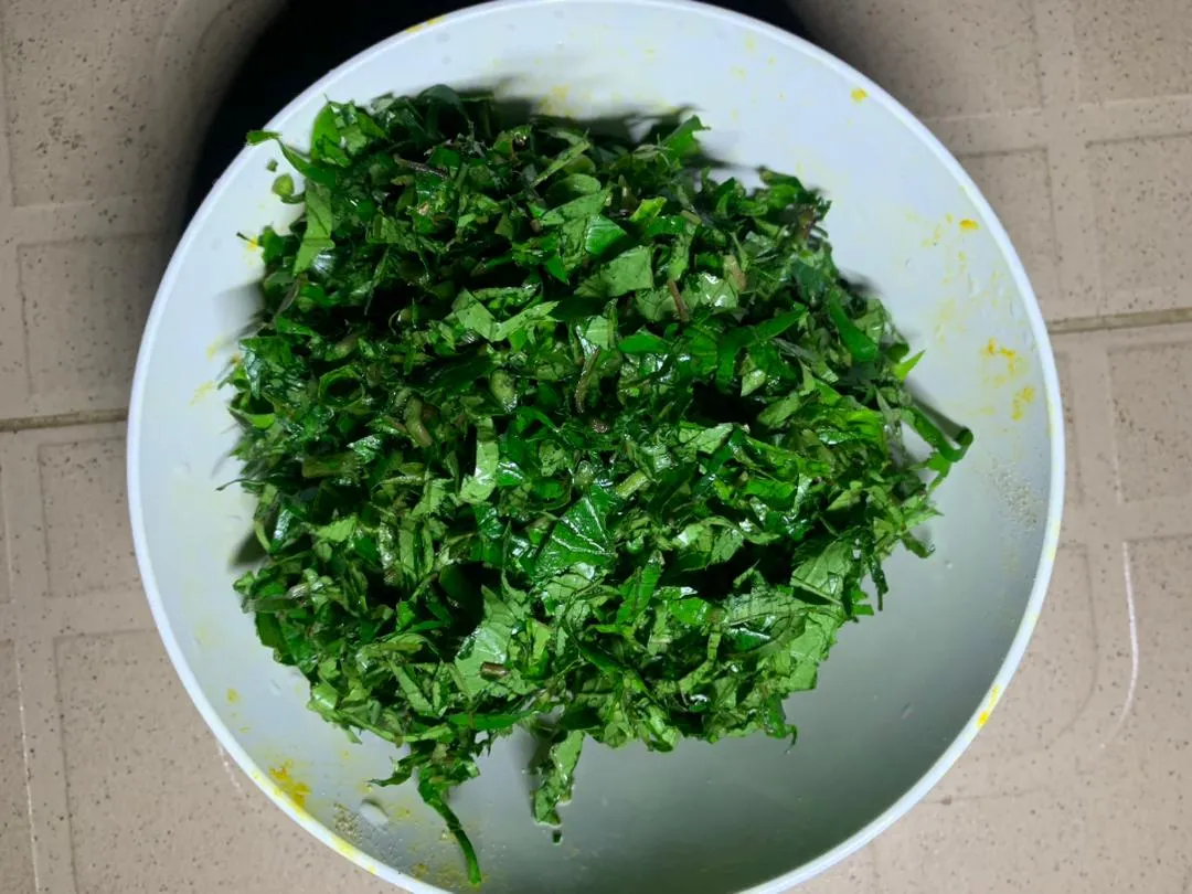 Chopped Ugwu Leaves