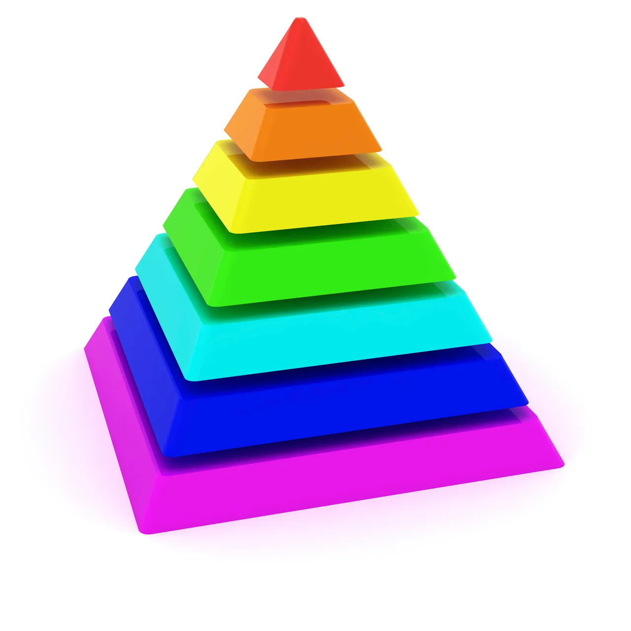 Пирамидка разноцветная на белом фоне