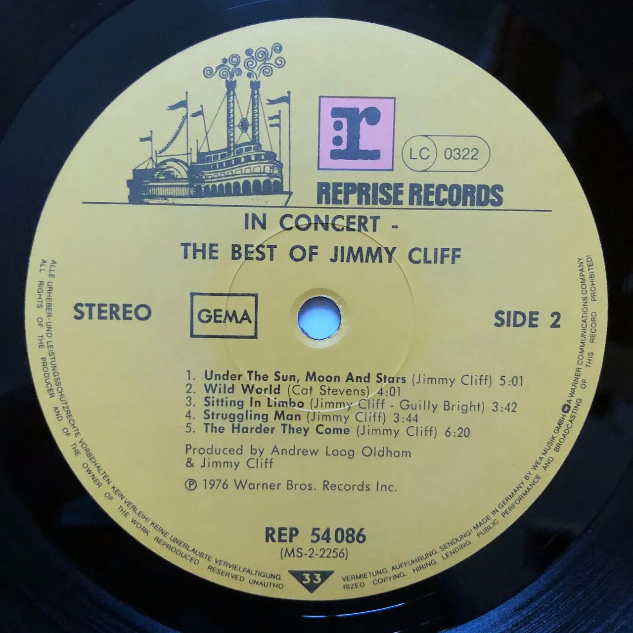 Jimmy Cliff in Concert Center Label 2