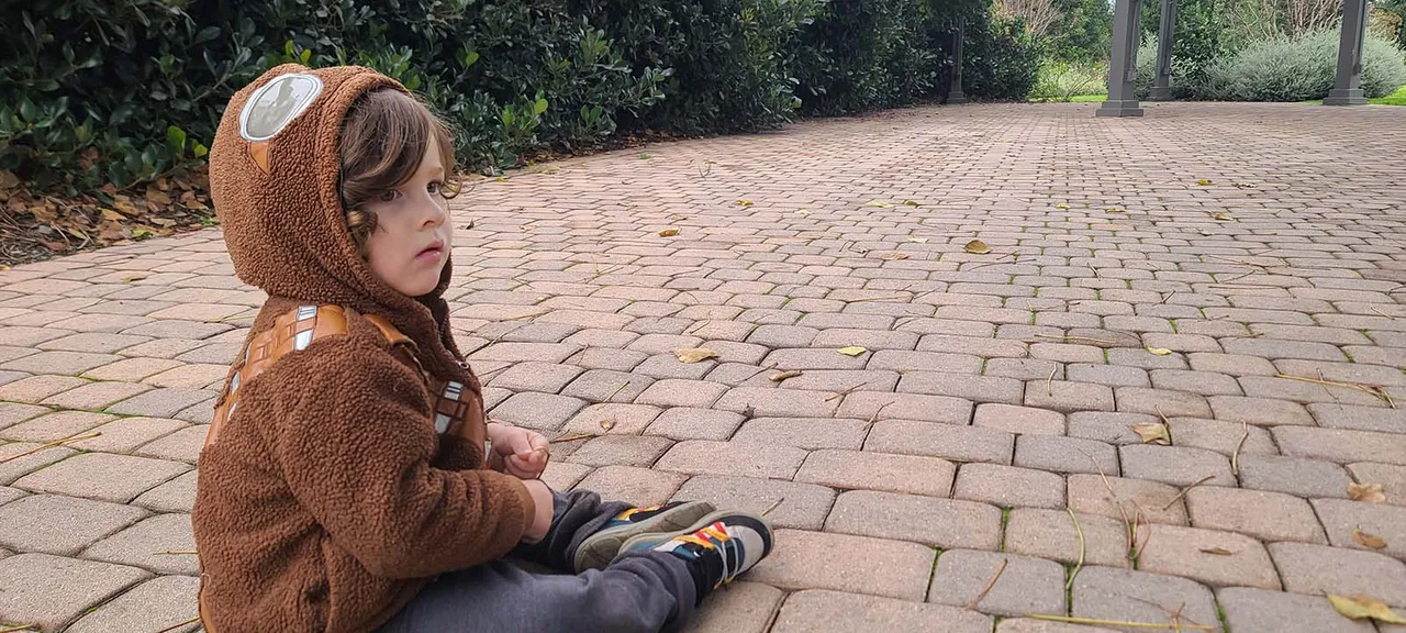 I'm done walking, daddy.