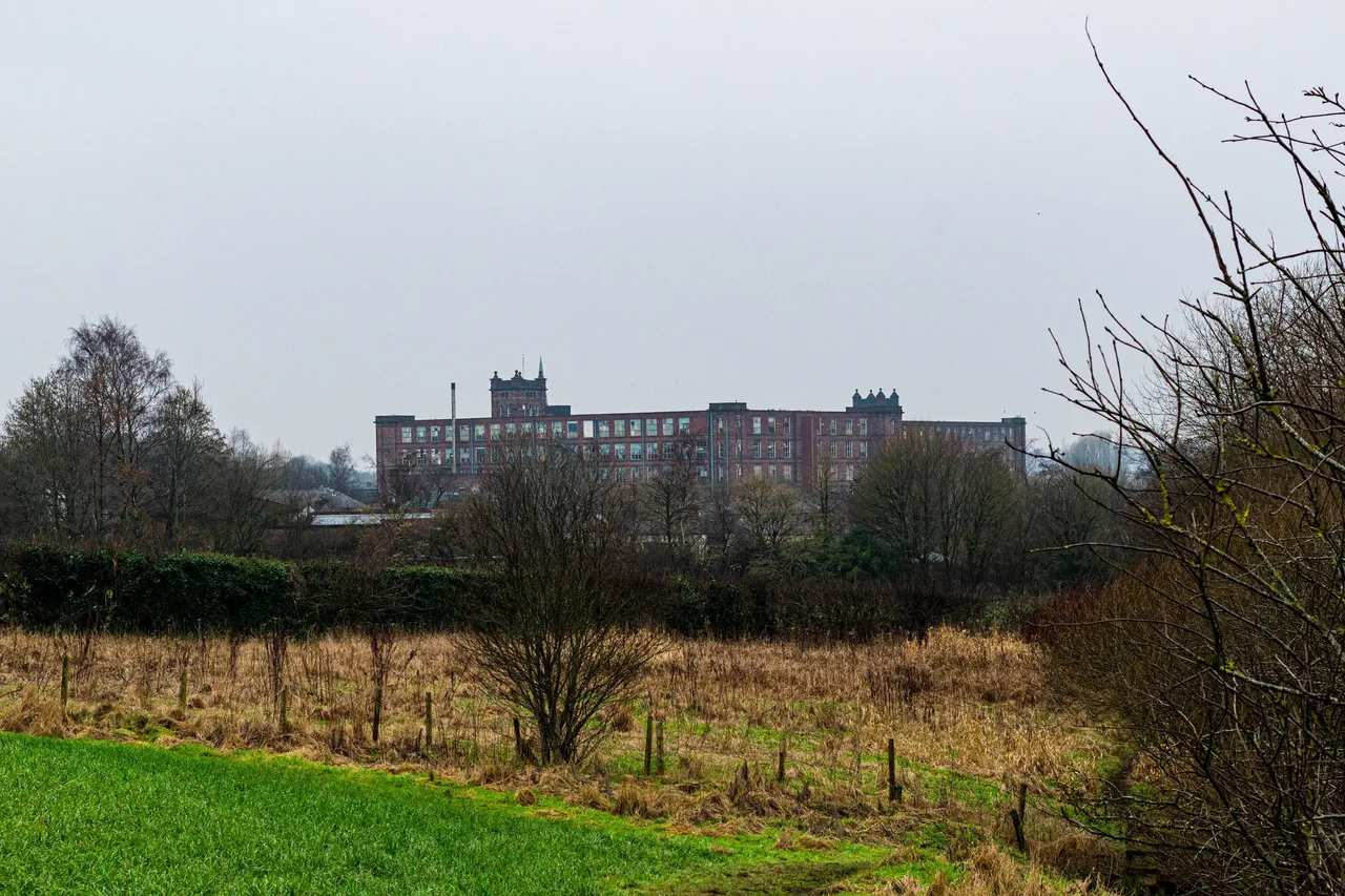 view of the old Mutual Mill factory in the town of Heywood, Greater Manchester, England.jpg
