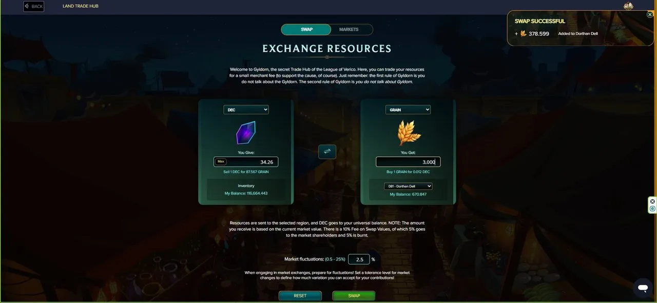 Second Option: Buy Grain with DEC