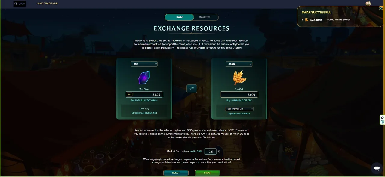 Second Option: Buy Grain with DEC