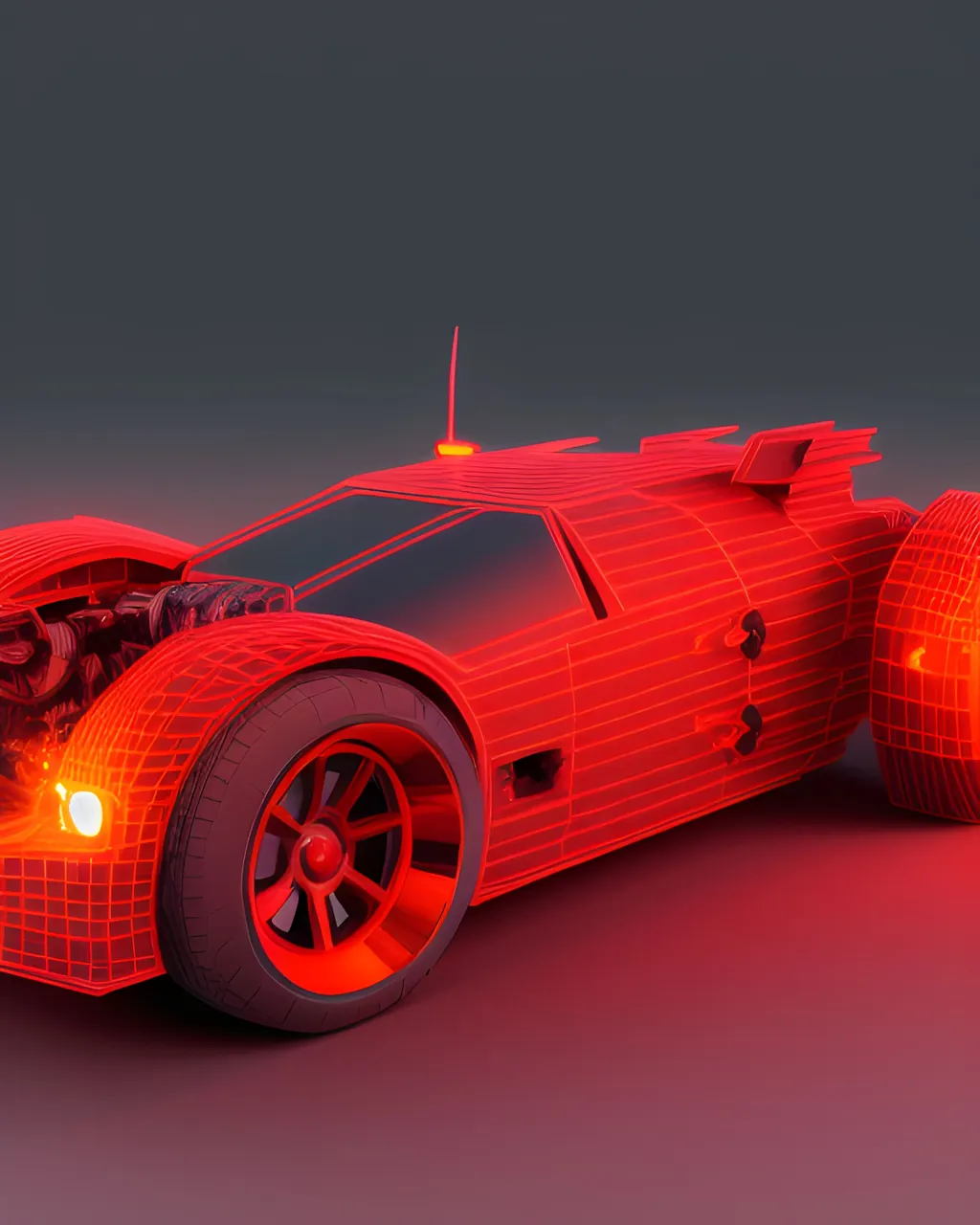 8x - Mustang Robot Car Jet Engines Red Colored Bod.png