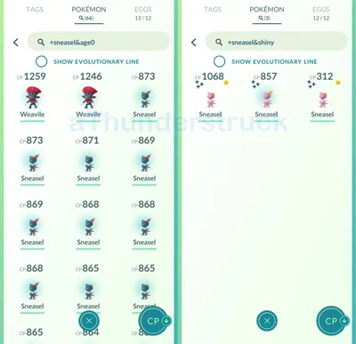 Sneasel from event and all Shiny.png