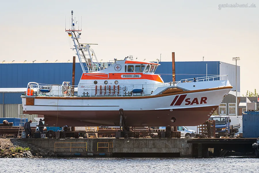 WILHELMSHAVEN: Der Seenotrettungskreuzer PIDDER LÜNG in der Neuen Jadewerft