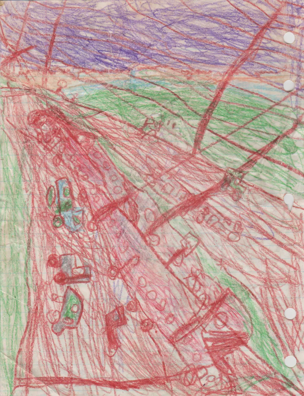 1993 maybe Bridge With Heavy Traffic I-5 over Bridge in PDX maybe Crayons like Golden State Bridge.png