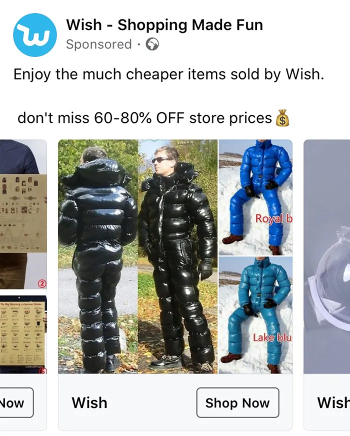 Anúncios estranhos da Wish que não têm explicações