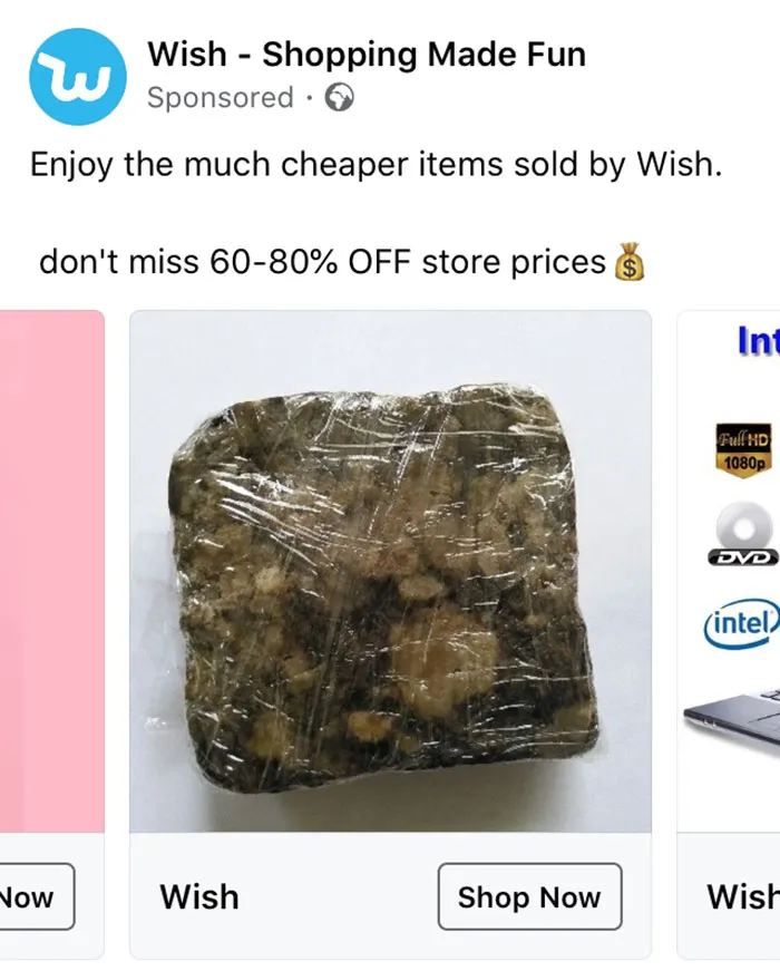 Anúncios estranhos da Wish que não têm explicações